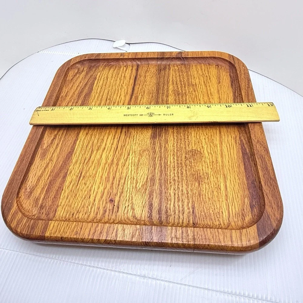 Rare Vintage 1960s Vermillion Oak Lazy Susan MCM Scandi Charcuterie Cheese Board